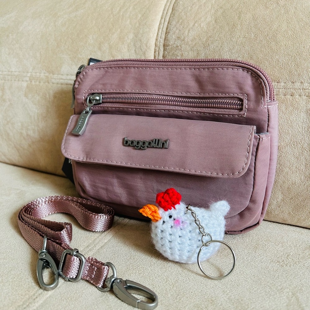 Baggallini Mini Crossbody with Multiple Pockets, Card Slots, Detachable Strap